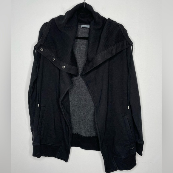 ATHLETA wrapper delight black cowlneck cardigan - Picture 6 of 12